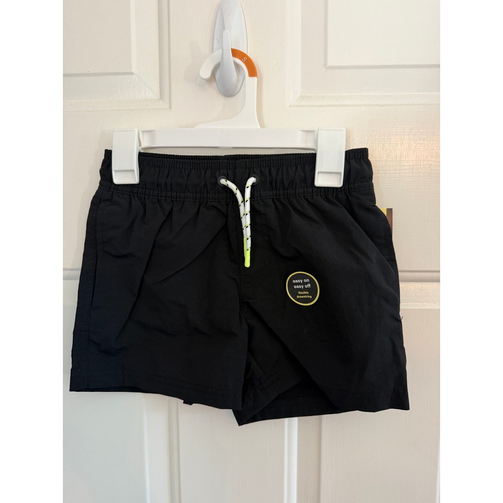 Art Class Boys Black Swim Trunks UPF 50+ Mid-Thigh Shorts Size S 6/7 NWT